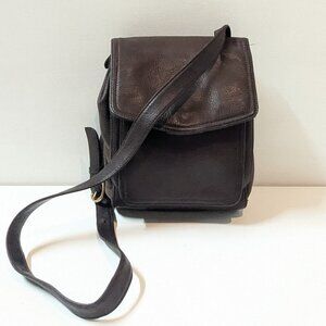Share Vintage FOSSIL Brown Pebbled Leather Crossbody Messenger Bag Purse 75082